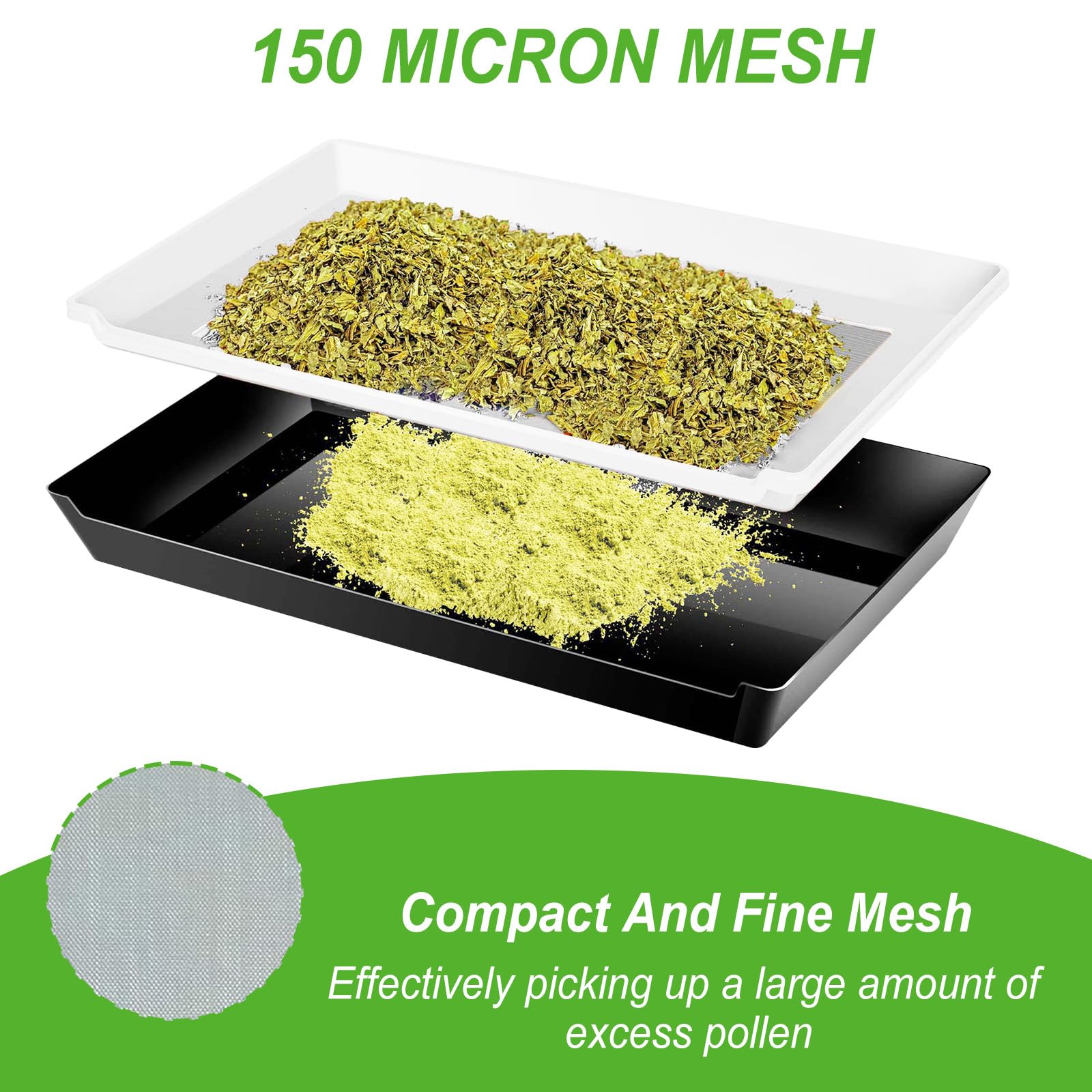 HAMON Trimming Tray Professional mit 150 Mikron Pollensieb, Dry Sift Sieb Trimm Set mit 2 Scheren und Bürste, Lupe, Trimmschalen Set für Pollen und Kräutersieb