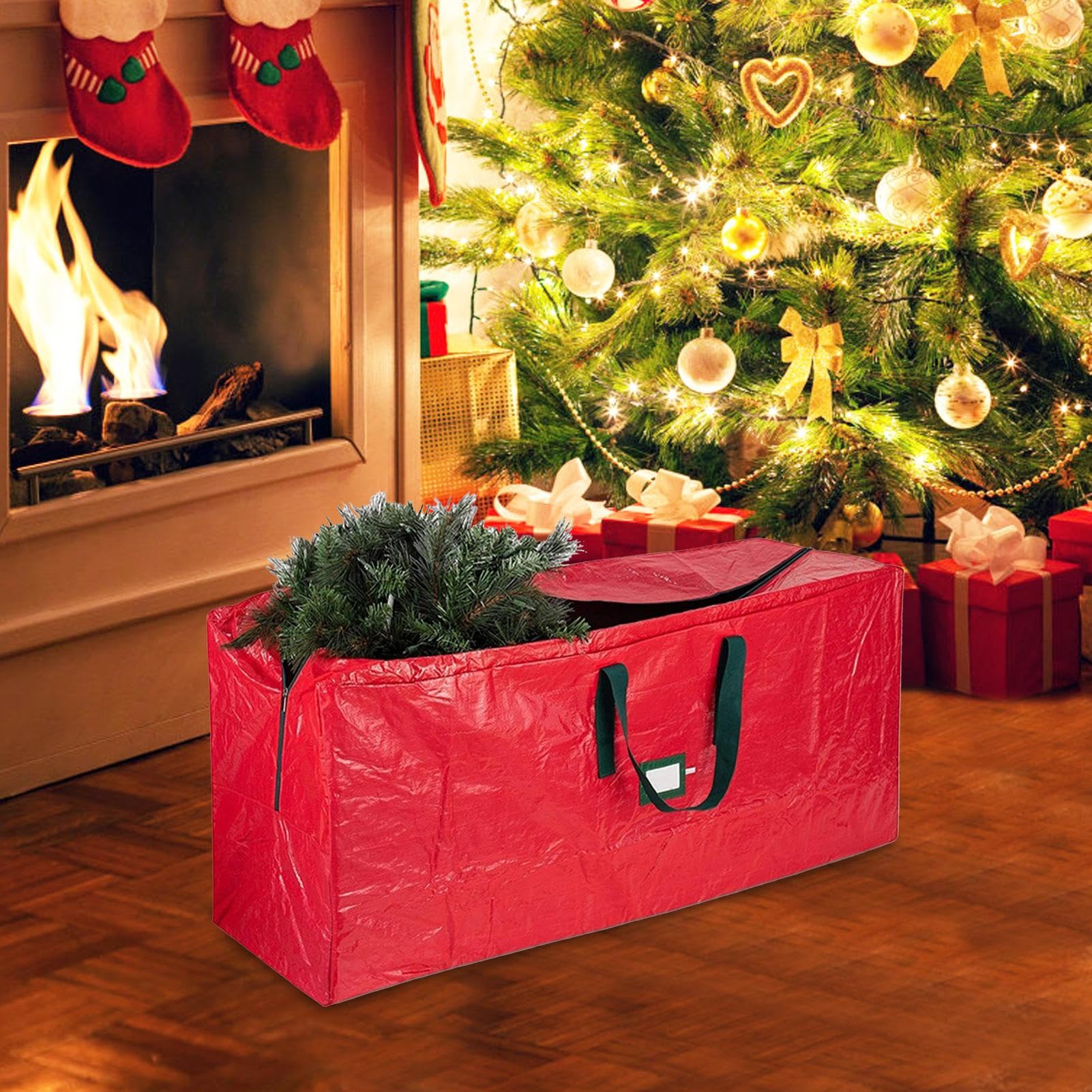 Borsa Porta-Albero Di Natale In Tessuto PP – Adatta Per Alberi Fino A 2,3 M, Impermeabile, Antistrappo, Con Manici Rinforzati E Cerniera Ampia