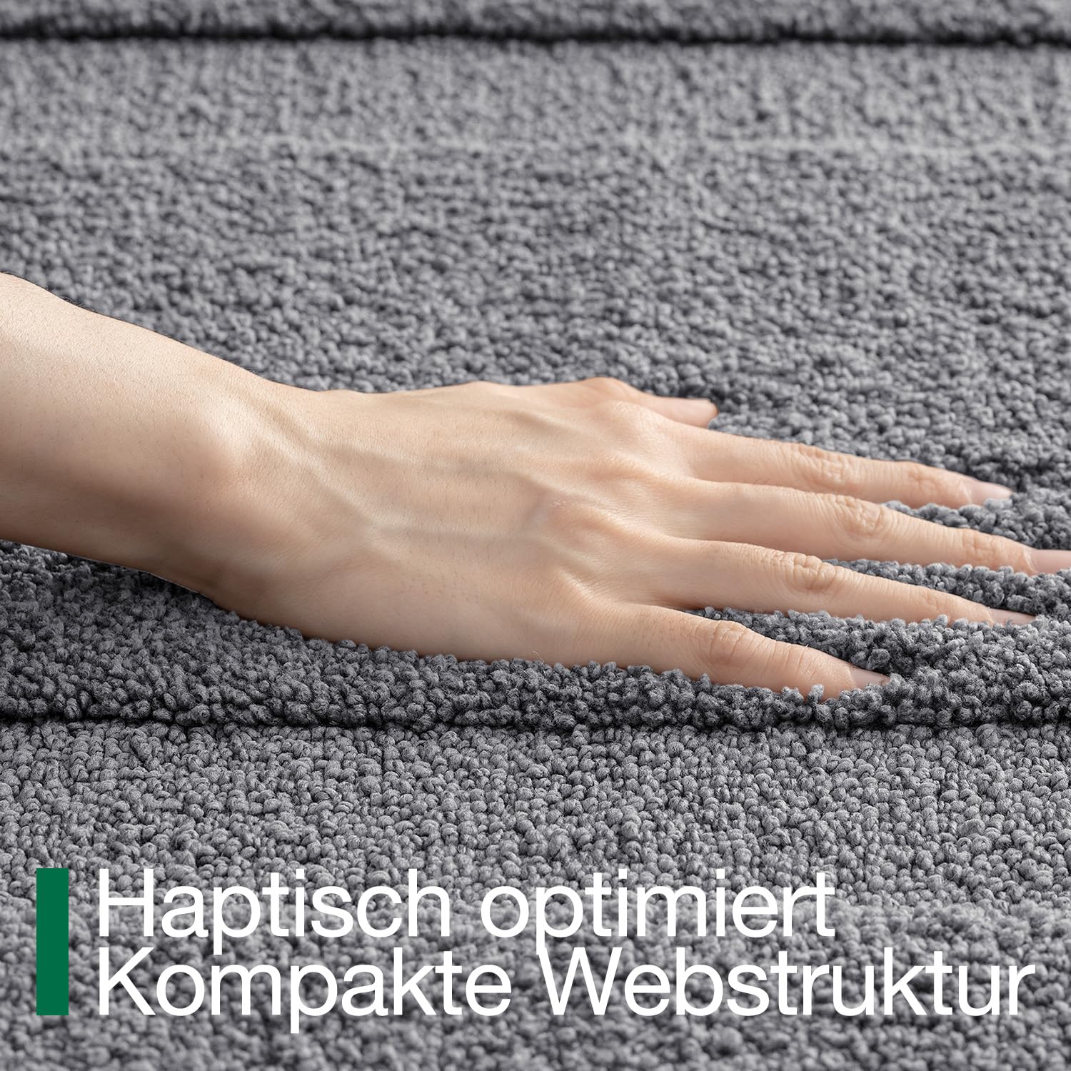 LUMI rutschfest Badematte, Weich und Saugfähig, Grau, 60 x 90 cm | Mikrofaser Badteppich, Maschinenwaschbar Badezimmerteppich, ideal für Dusche, Badewanne, Waschbecken, Wäsche und Hotelzimmer