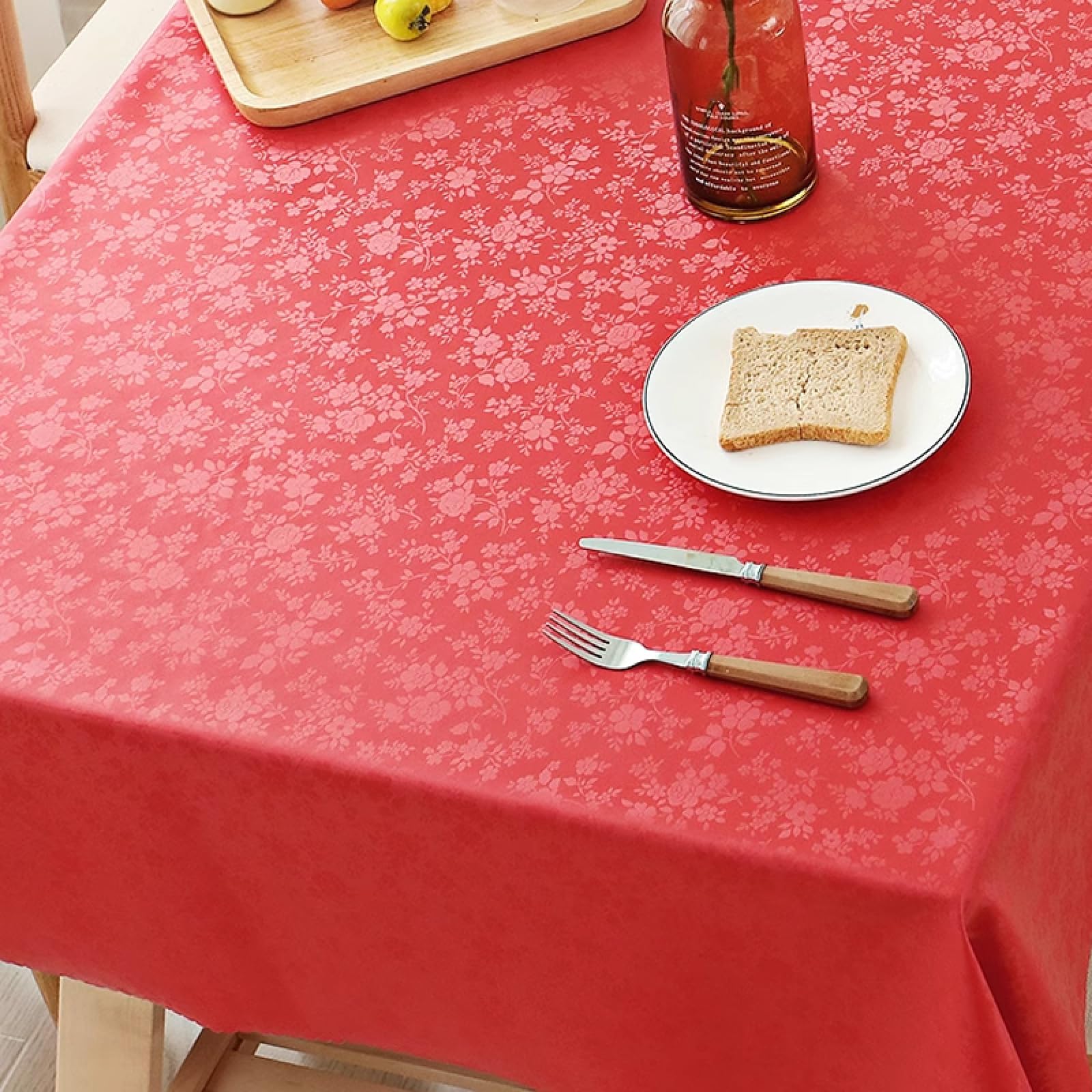 Nappe de table antitache rouge protégeant de la chaleur 120x120