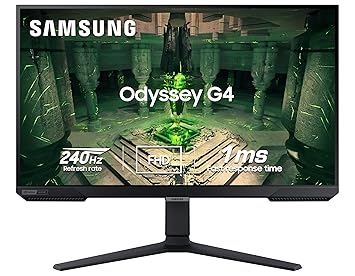Samsung 27-inch(68.4cm) FHD, IPS Gaming, 240Hz, 1ms Flat Monitor, 1920 x 1080 Pixels, Height Adjustable Stand, HDR10, Nvidia G-Sync Compatible, Ultrawide Game View (LS27BG400EWXXL, Black)