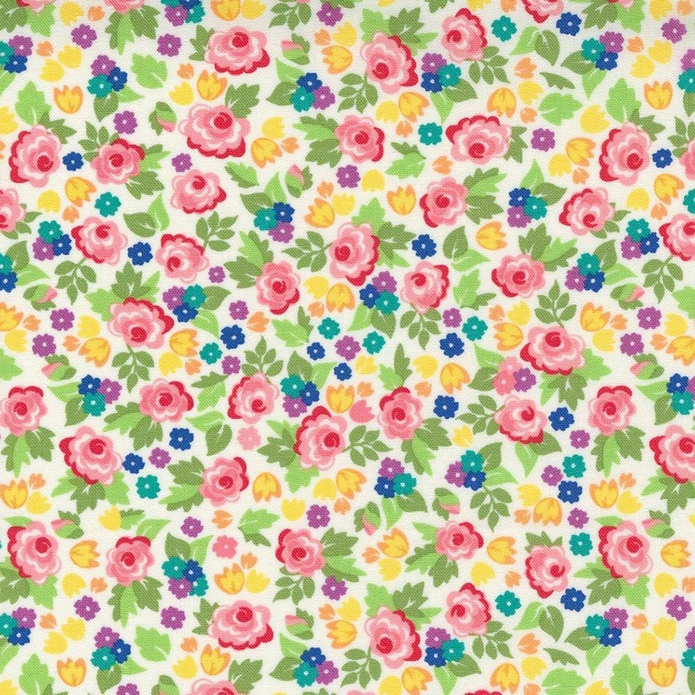 Moda Fabrics Love Lily April Rosenthal Packed Flowers Sugar