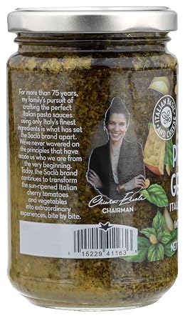 Pesto Alla Genovese, Sacla Italian Pasta Sauce, Italian Basil Only, Imported from Italy, Net Wt 10.2 OZ (290g) PACK OF 1