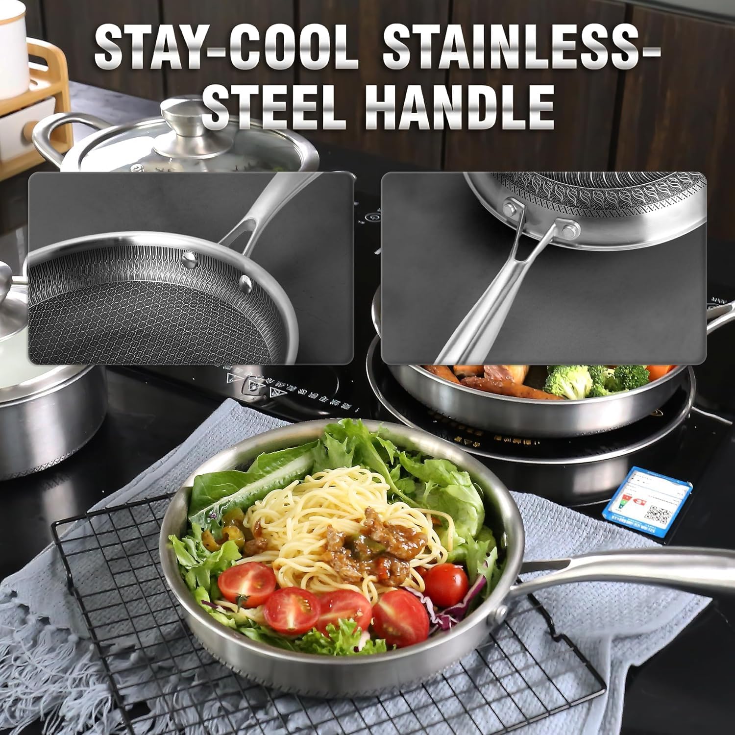 AR Mall Nonstick Frying Pan 20 CM Stainless Steel Stay-Cool Handle, Dishwasher and Oven Safe, Induction Ready, Compatible with All Cooktops (Frying PAN 20 CM) — Amazon image 8