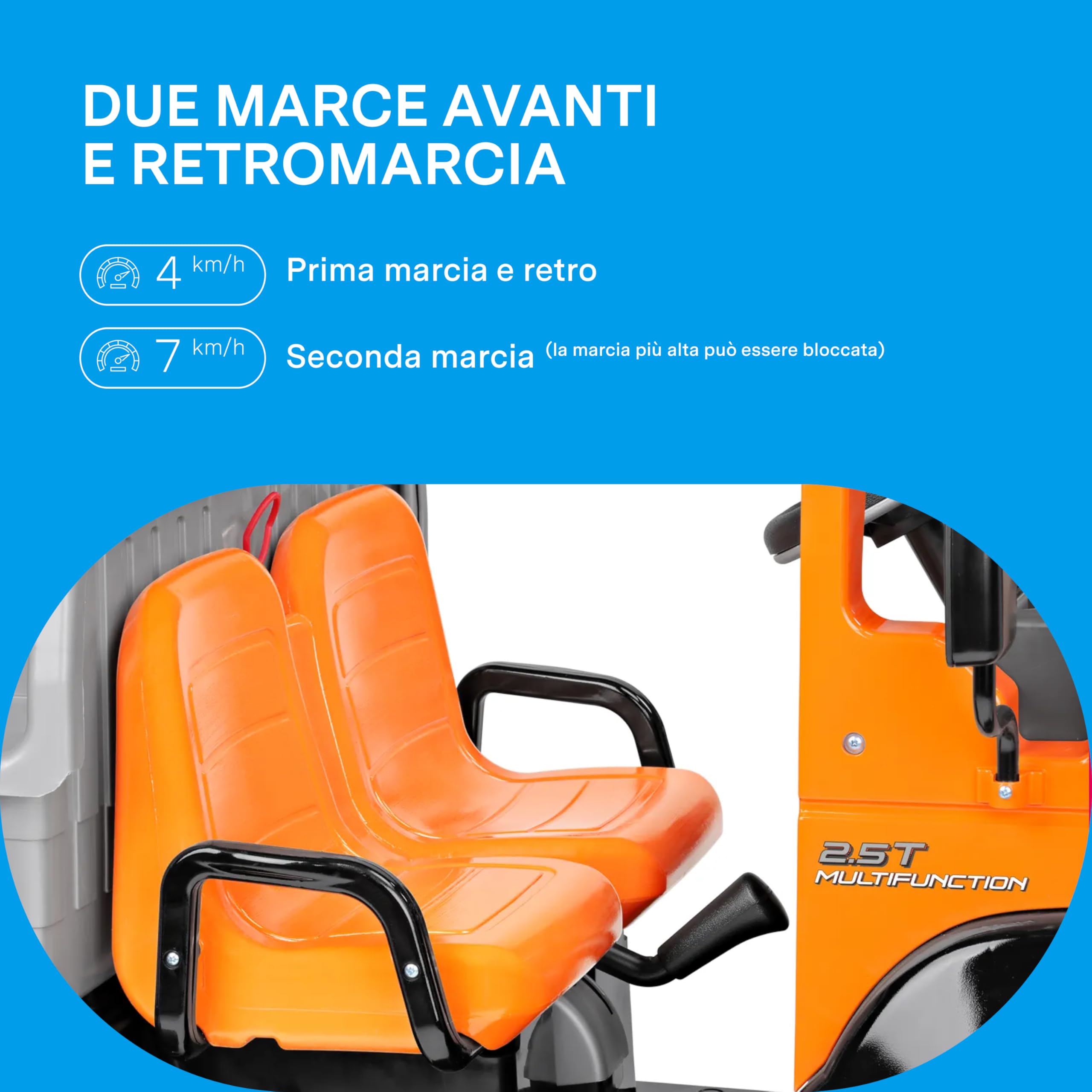 PEG Taurus Utility Truck Elettrico Cavalcablile per Bambini dai 3 Anni, Camion Elettrico con Cassone Ribaltabile, Batteria Ricaricabile da 12V, Motore 350W, Luci e Suoni, 2 Marce