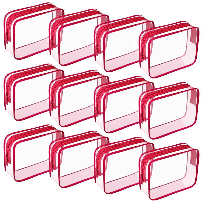 Weewooday 12 Necessaires Transparentes de PVC com Zíper