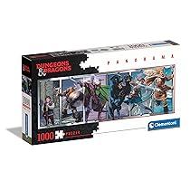 Clementoni- Dungeons & Dragons Panorama Dragons-1000 Pezzi Adulti, Puzzle Panoramico, Made in Italy, Multicolore, 39736