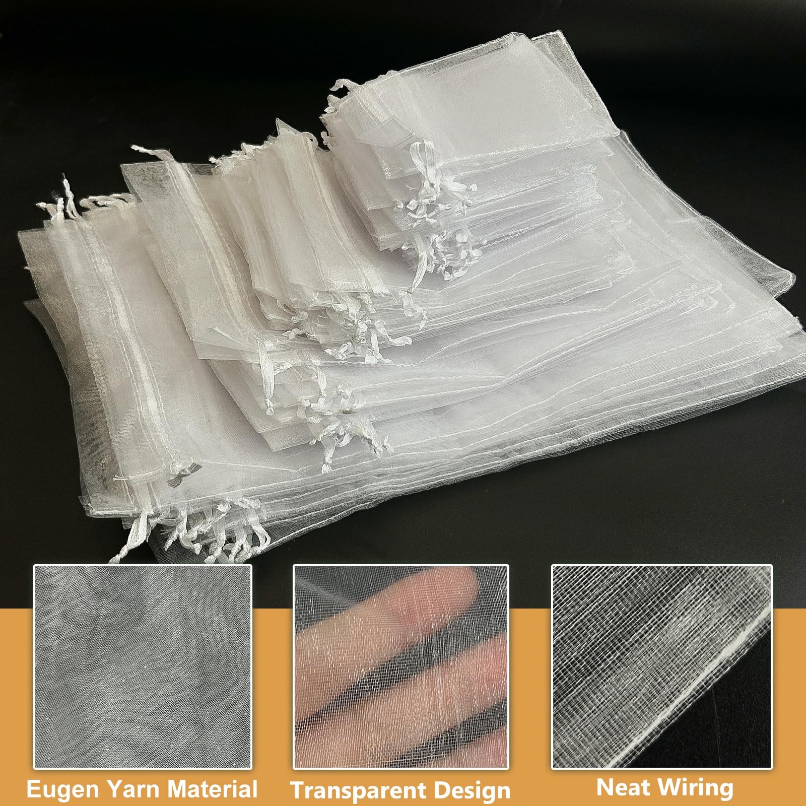 Sacchetti In Organza Con Coulisse, 100 Pezzi, Dimensioni 7x9 Cm, Colore