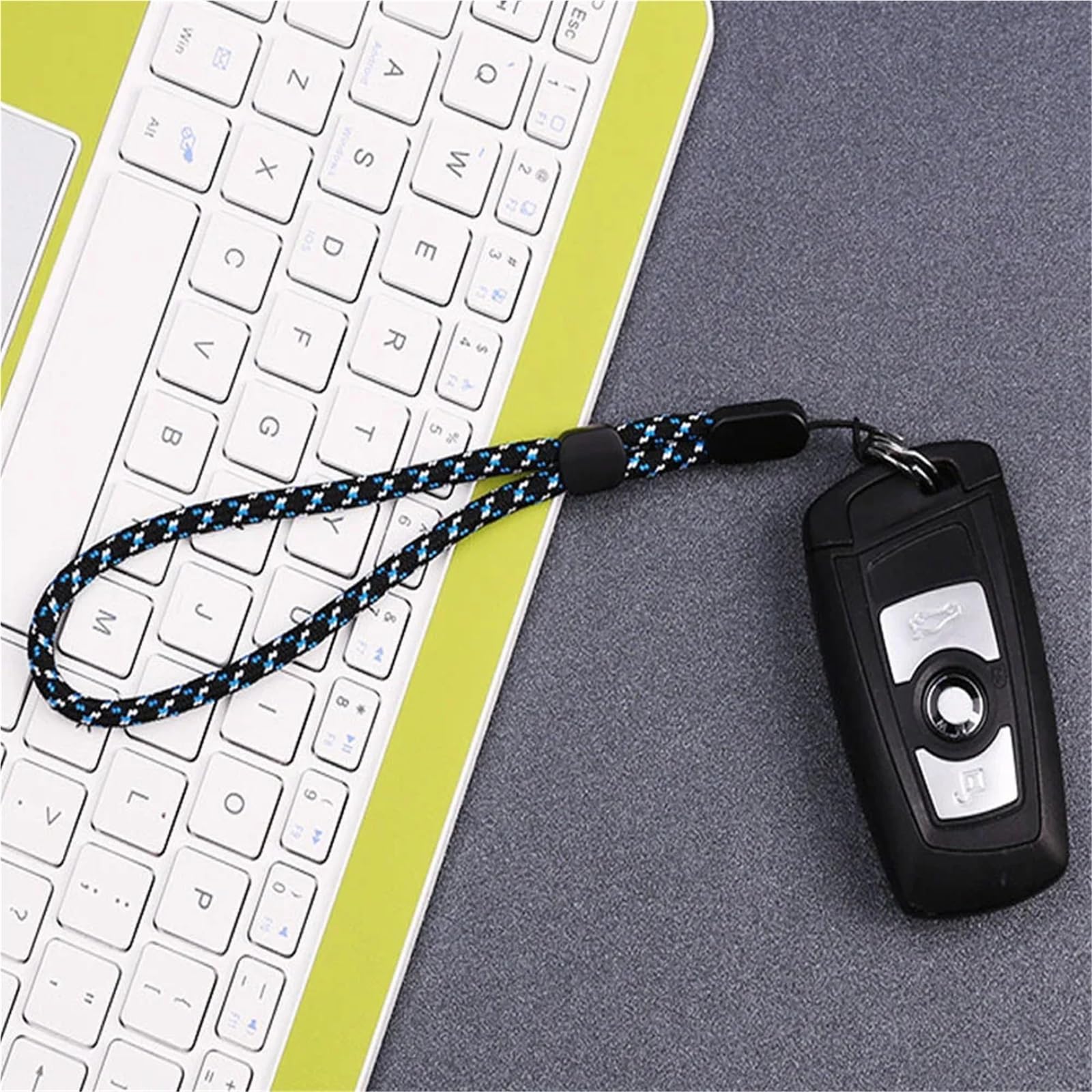 Smycz do telefonu komórkowego 2x Regulowany pasek na nadgarstek Smycz na rękę Telefon Aparat Pamięci flash USB Klucze Karty Nylon(Blue)