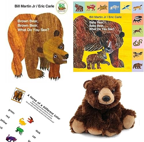 Oso pardo, oso pardo, ¿qué ves y oso bebé, oso bebé, qué ves tú? Tableros de Bill Martin Jr y Eric Carle y página de actividades (un juego de regalo