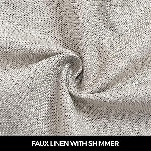 Miniatura 3 de Topfinel Cortinas pesadas con textura de lino sintético de 90 pulgadas de largo x 52 pulgadas de ancho, diseño superior para barras grandes,