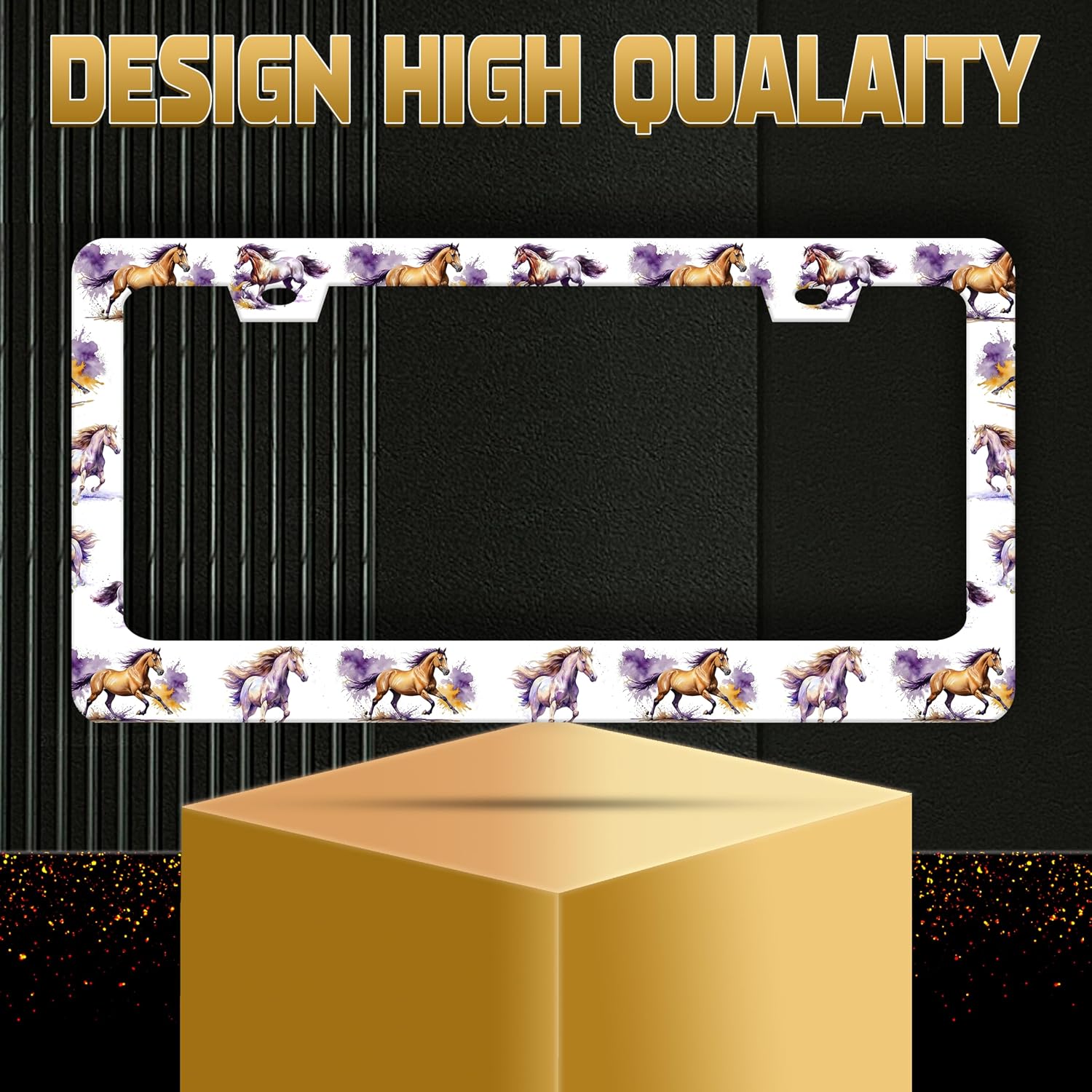 Horse Galloping Stainless Steel License Plate Frame Fits US Standard image 5
