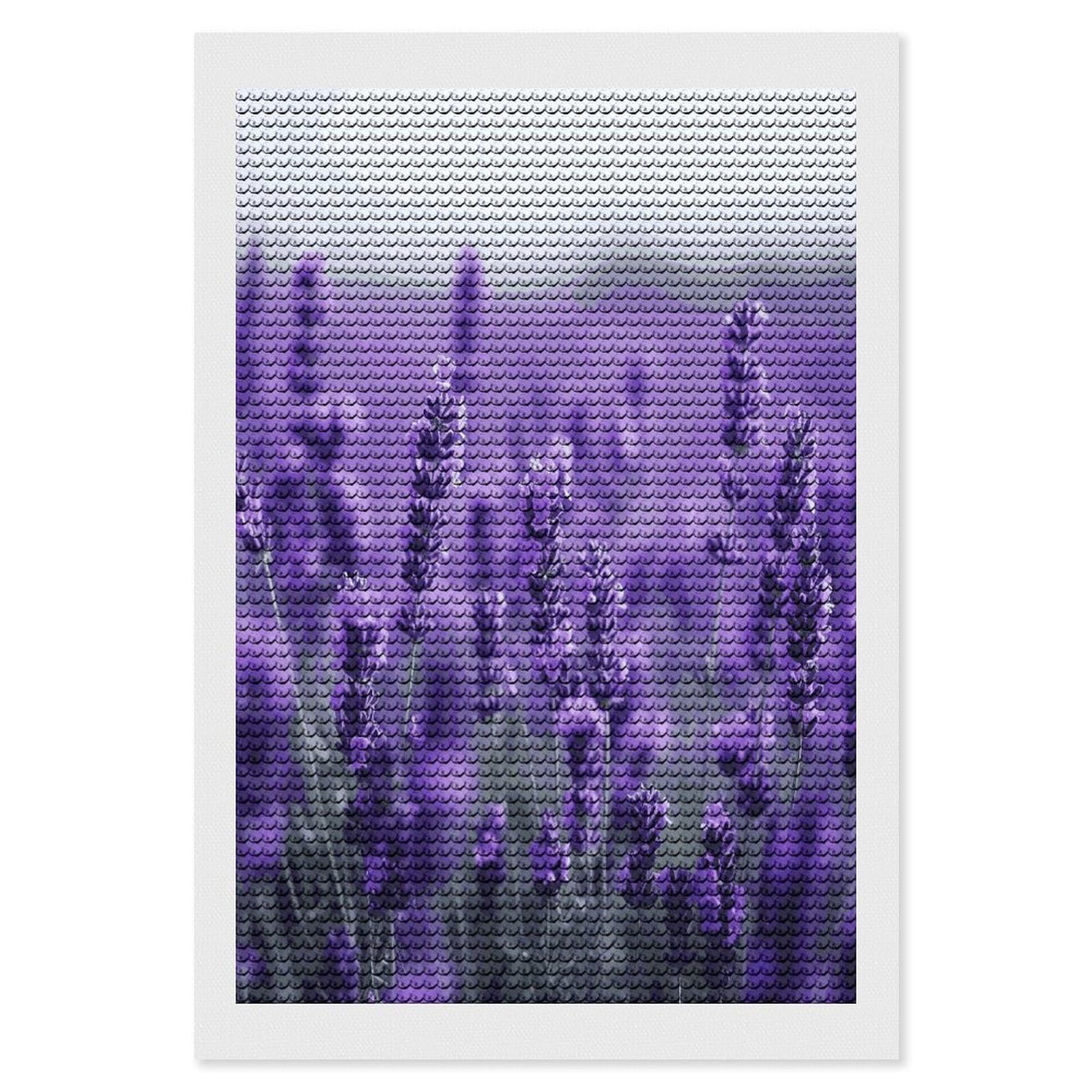 LDGSUPH Purple Lavender Diamond Painting Kits for Adults Paint with Diamond Pictures Art DIY Full Drill Diamond Dots Painting Personalized Diamond Photo for Home Wall Decor Gift 8"x12"