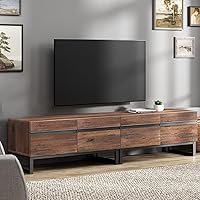 Vista 1 de WAMPAT Soporte de TV moderno 2 en 1 para televisores de hasta 75 pulgadas, centro de entretenimiento de TV de madera con gabinetes de almacenamiento