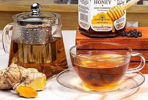 Miniatura 6 de Super Honey - Té de miel Ashwagandha - Miel de jengibre de cúrcuma india orgánica inspirada en Ayurveda con polvo de Ashwagandha orgánico, miel para