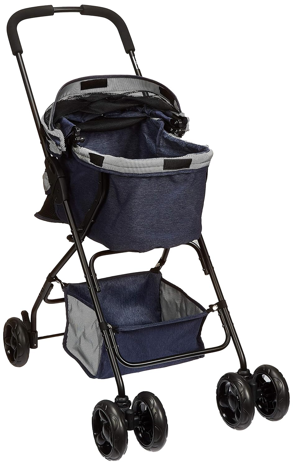 Gex Dog Cart Super Light Denim Pattern Lightweight 7.9 lbs (3.6 kg), Freestanding, Back Pocket & Storage Basket Included, Denim
