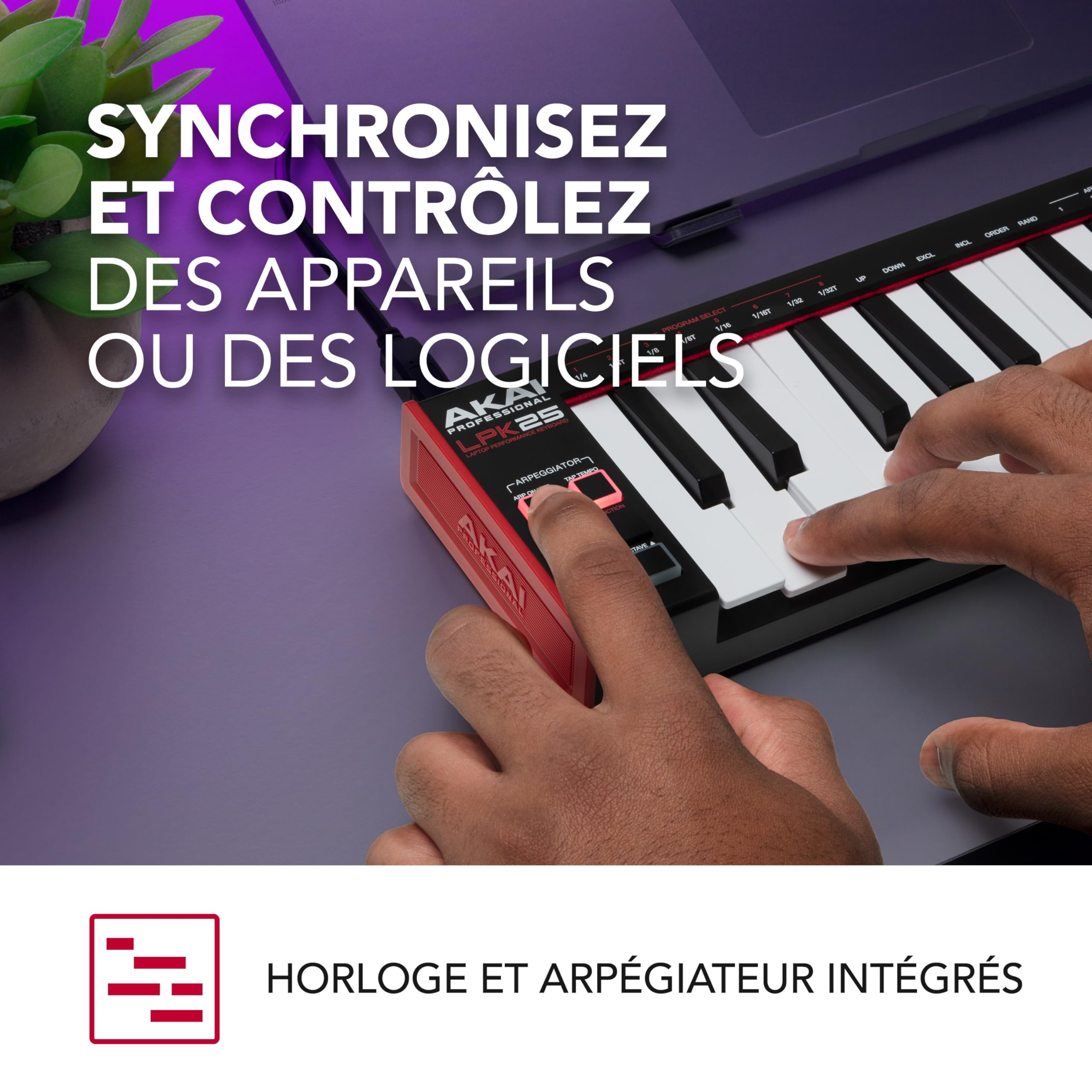Akai Professional LPK25 - Clavier MIDI USB avec 25 Touches Synthé Réactives pour Mac et PC, Arpégiateur et Logiciel de Production Musicale