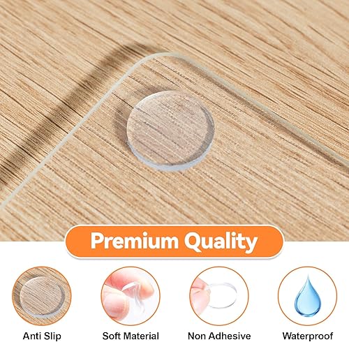 Vista 4 de Almohadillas antideslizantes para mesa de vidrio, 20 unidades, 3/4 pulgadas, no adhesivas, medianas