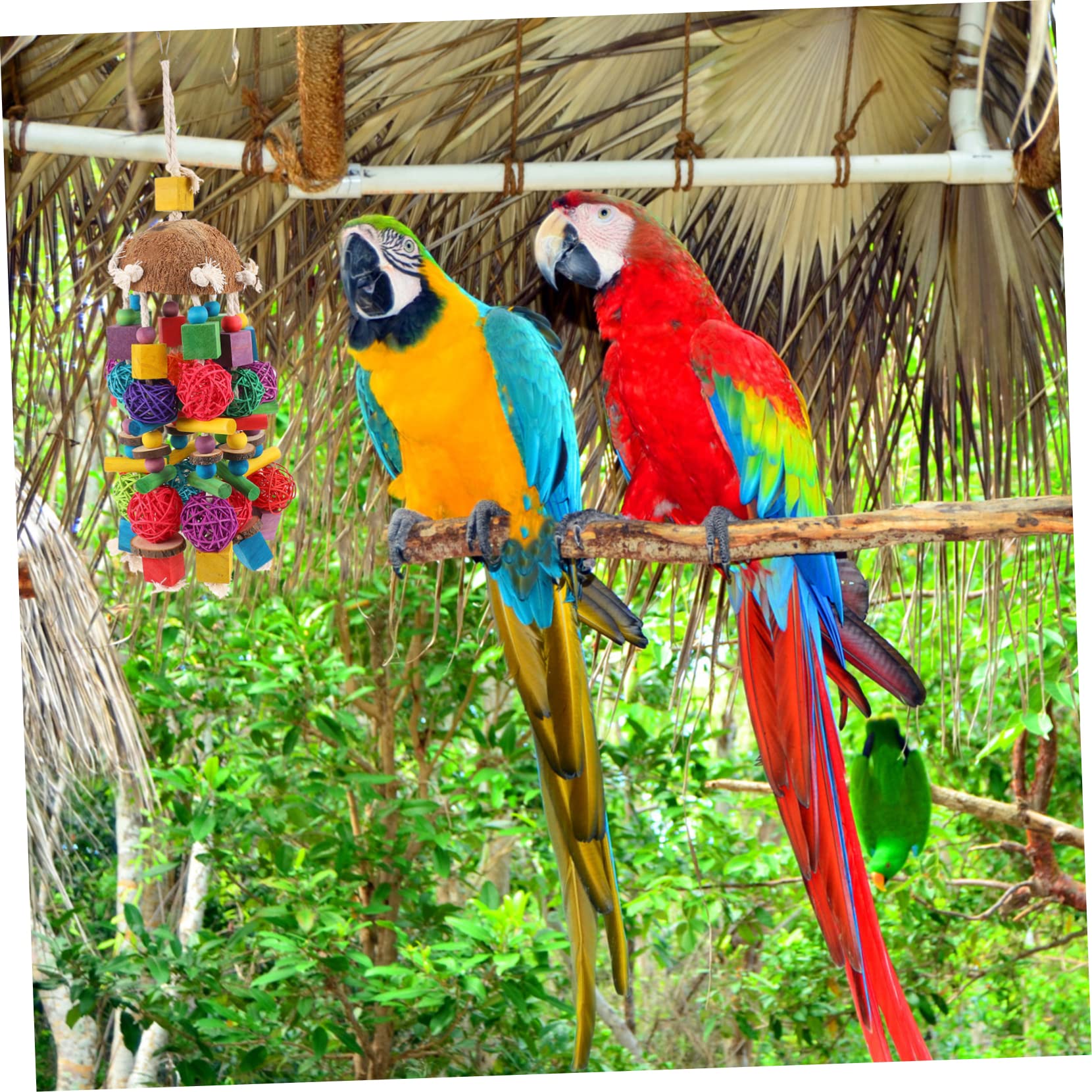 Angoily 1piezas Juguete para Aves De Jaula Accesorios para Periquitos Juguete Colgante De Natural para Mascotas para Masticar y Jugar La Jaula De Aves