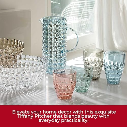 Miniatura 3 de Guzzini Tiffany Collection - Jarra de agua con tapa, 59 onzas líquidas, transparente, capacidad de 1.8 cuartos de galón