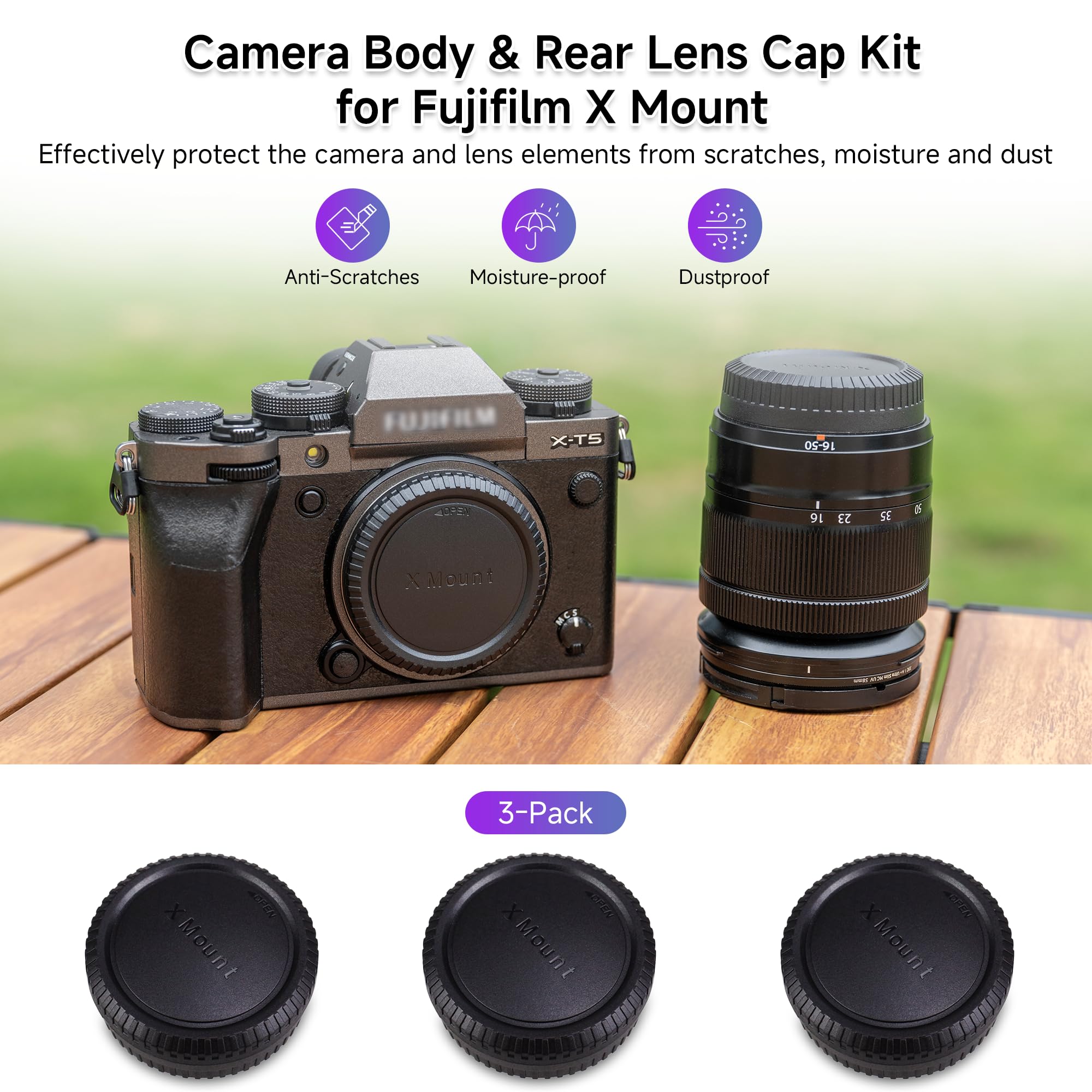 Amazon.com : Camera Rear Lens Cap & Body Cap Cover for Fuji