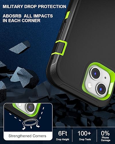 Miniatura 5 de Funda para iPhone 13 (6.1 pulgadas), con 2 protectores de pantalla de vidrio templado + 2 protectores de lente de cámara protección contra caídas de