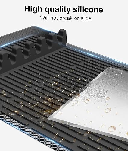 Miniatura 7 de Alfombrilla de silicona para herramientas de plancha para Blackstone, alfombrilla grande de silicona con almohadilla de goteo, alfombrillas para
