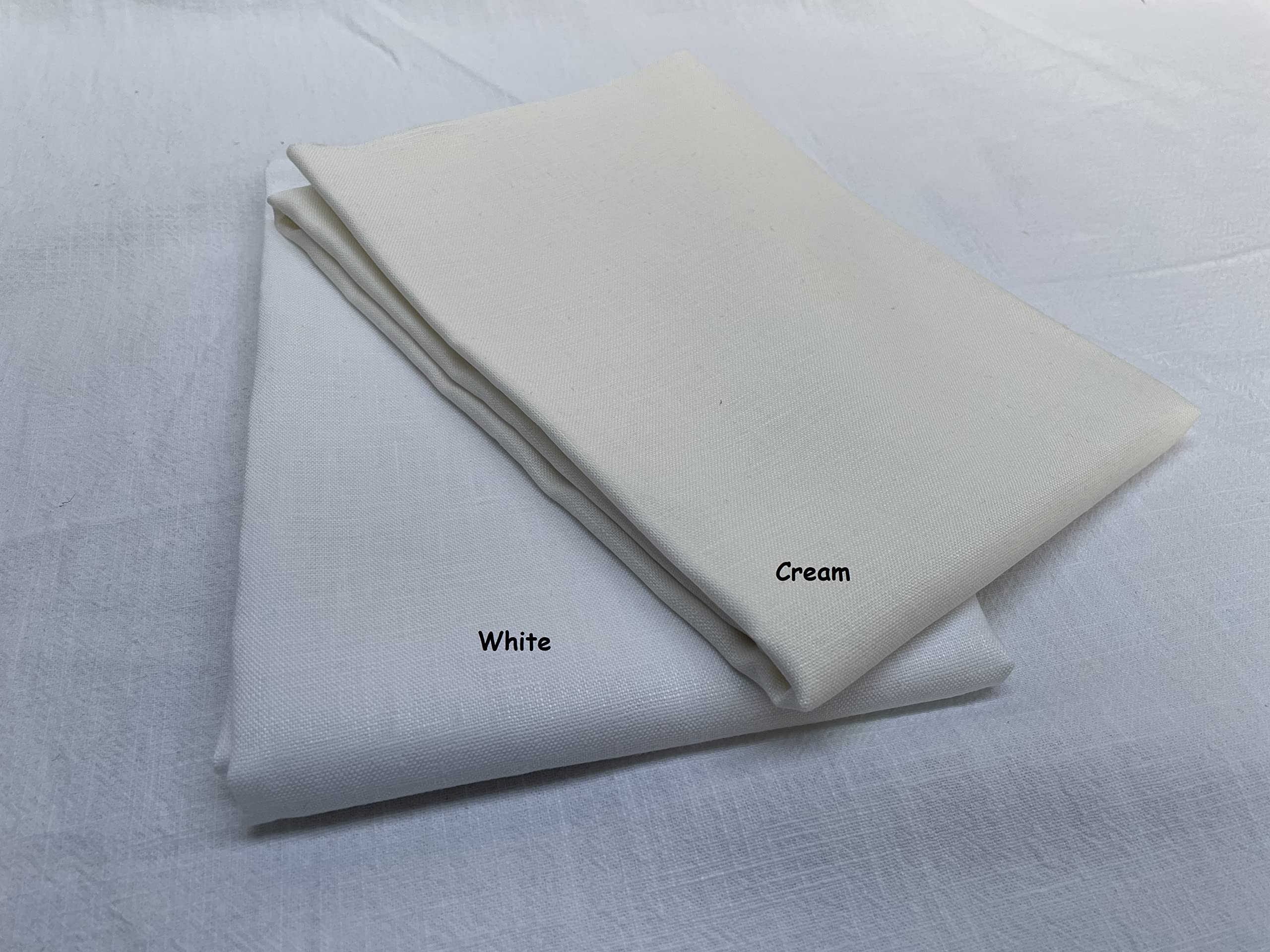 Plain Pure 100% Linen Fabric Linen Material for Dressmaking Curtains, Wedding, Home Decor - 140cm Wide (1 METRE, Cream) - Image 3