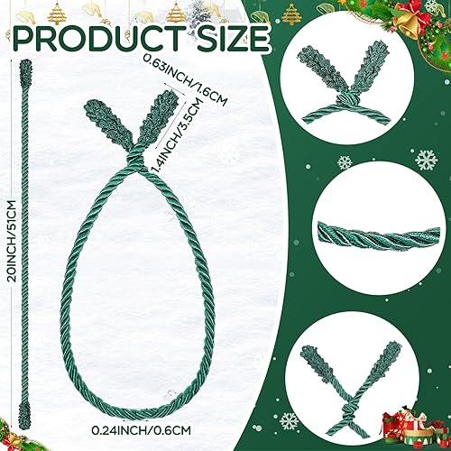 Miniatura 103 de Guirnalda de Navidad de 20 pulgadas, lazos decorativos de Navidad para barandilla, lazos giratorios reutilizables y flexibles para Navidad