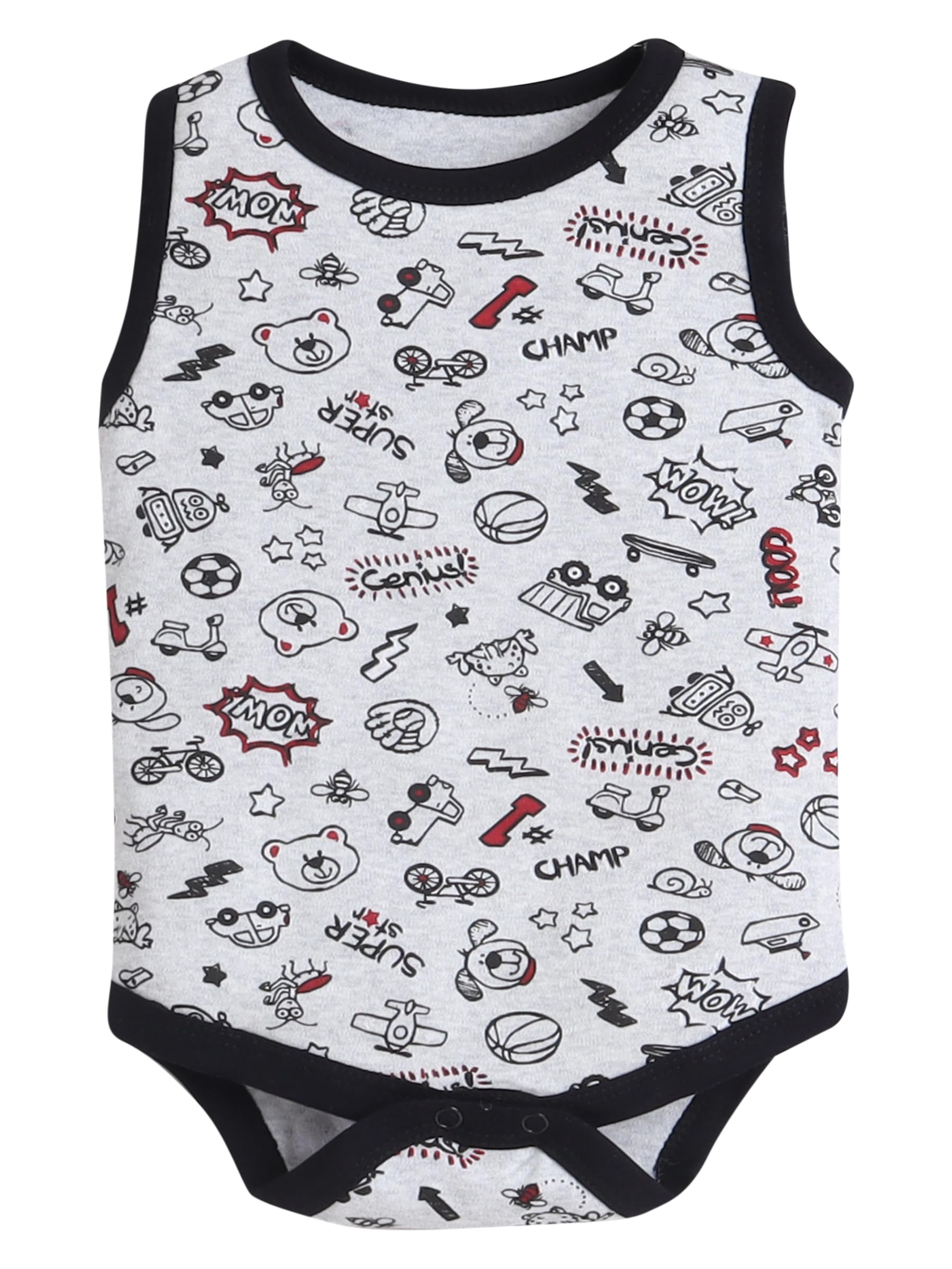EIO Newborn Baby Cotton Romper Sleepsuit | Sleeveless Jumpsuit Bodysuit for Boys & Girls | Soft Breathable Baby Clothes Combo Pack 1