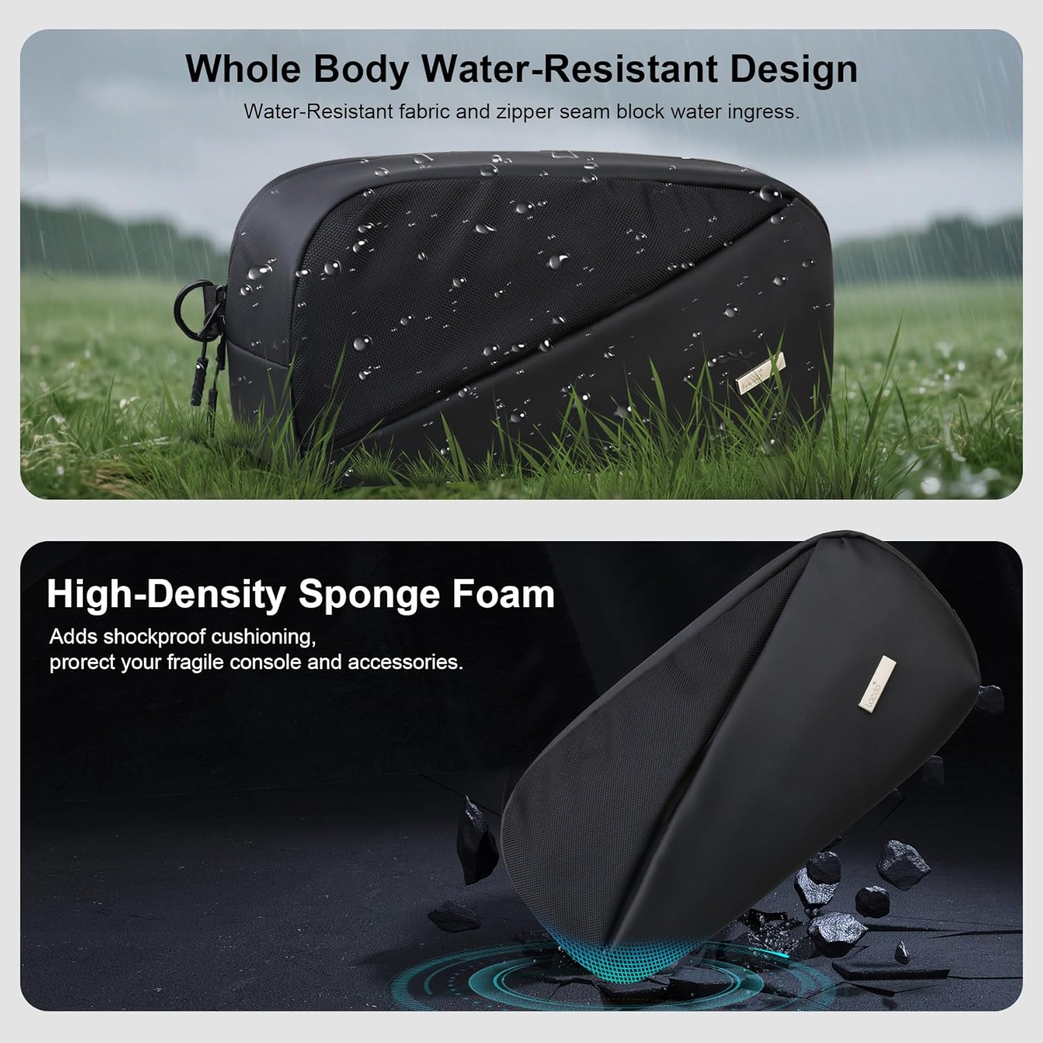 Lacdo Carrying Case for Nintendo Switch 2 / Steam Deck OLED/ROG Xbox Ally X Storage Portable Bag, Protective Crossbody Sling Bag, Steamdeck Case Switch 2 Case Bag Fit Console & Accessories, Black - Image 6