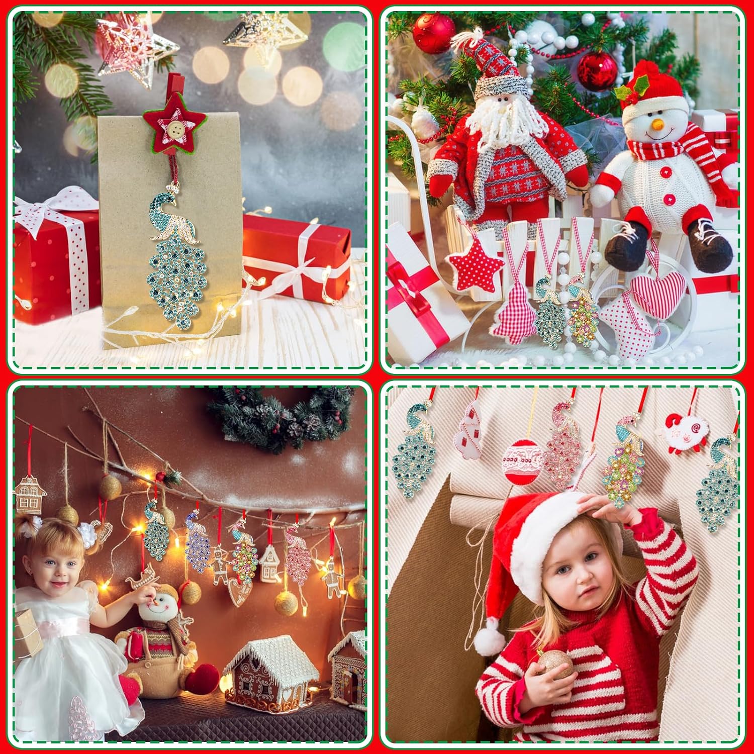 SICOHOME Peacock Christmas Ornaments - Teal Peacock Ornaments for Christmas Tree Hanging Christmas Ornaments Peacocks Decorations Keepsake Gifts for Women Girls - Image 4