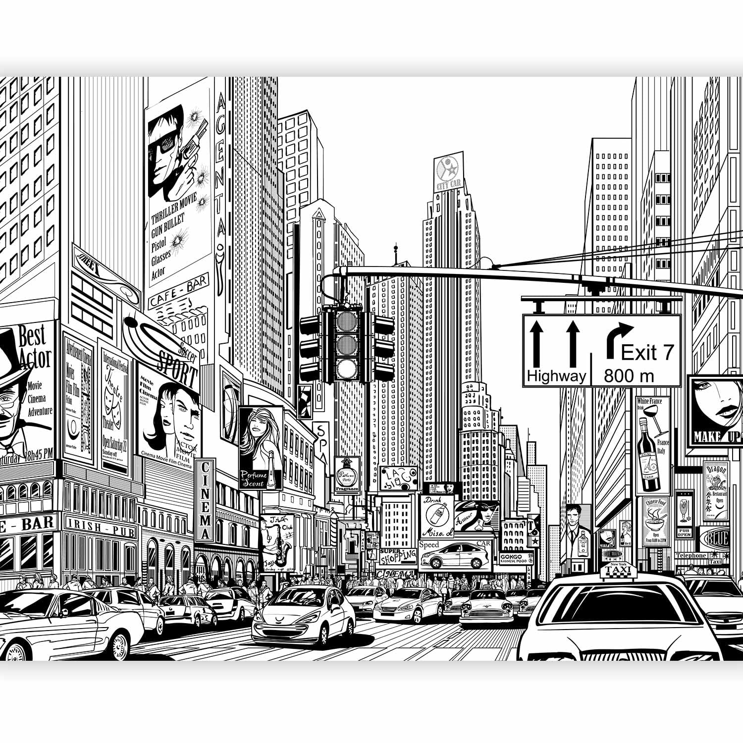 murando - Carta da Parati Moderna per Soggiorno, Città, 350x270 cm | Fotomurali in TNT, Decorazione da Muro XXL, Poster Giganti da Parete, New York, Produzione Europea