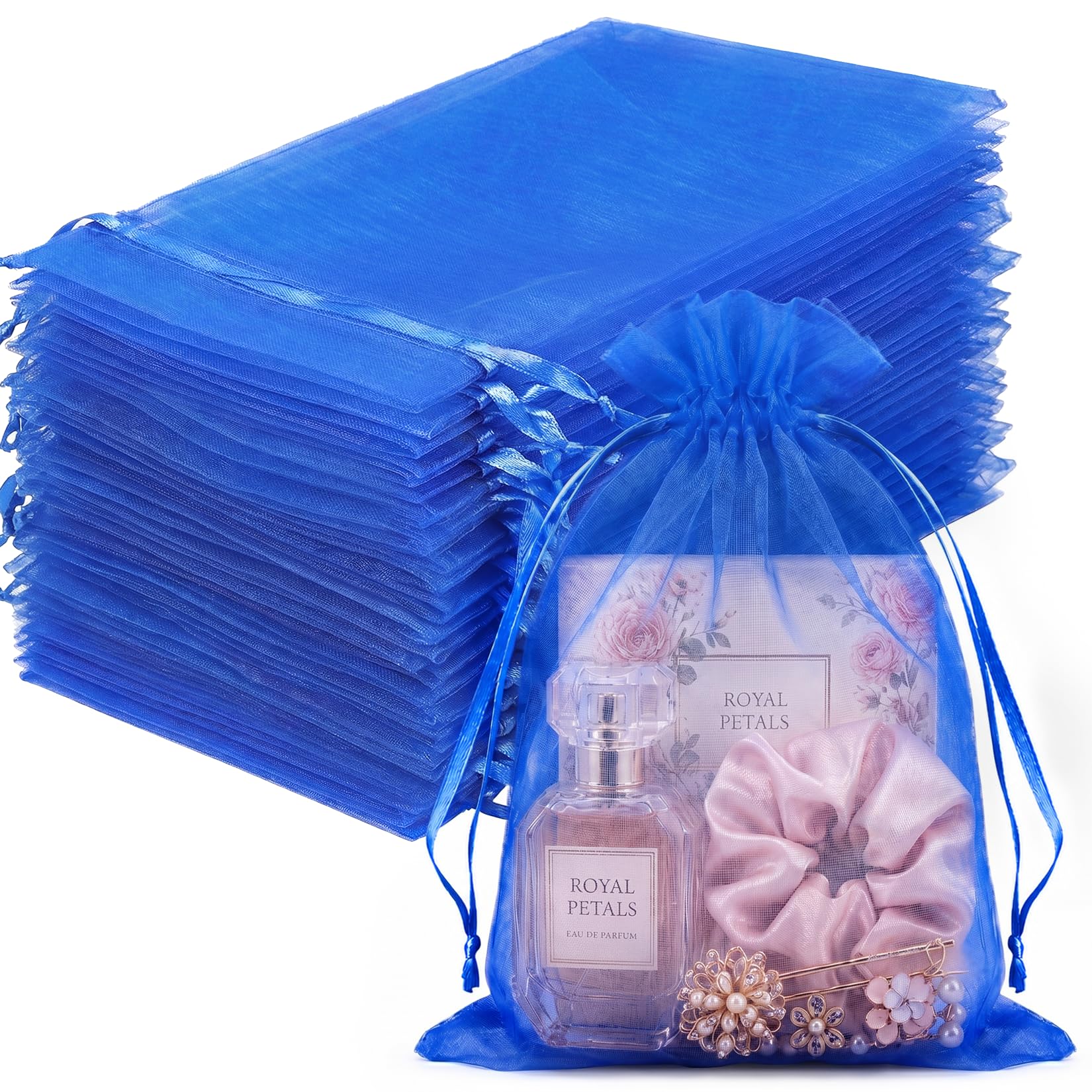 White Organza Bags - 100 Pcs Gift Bags -16