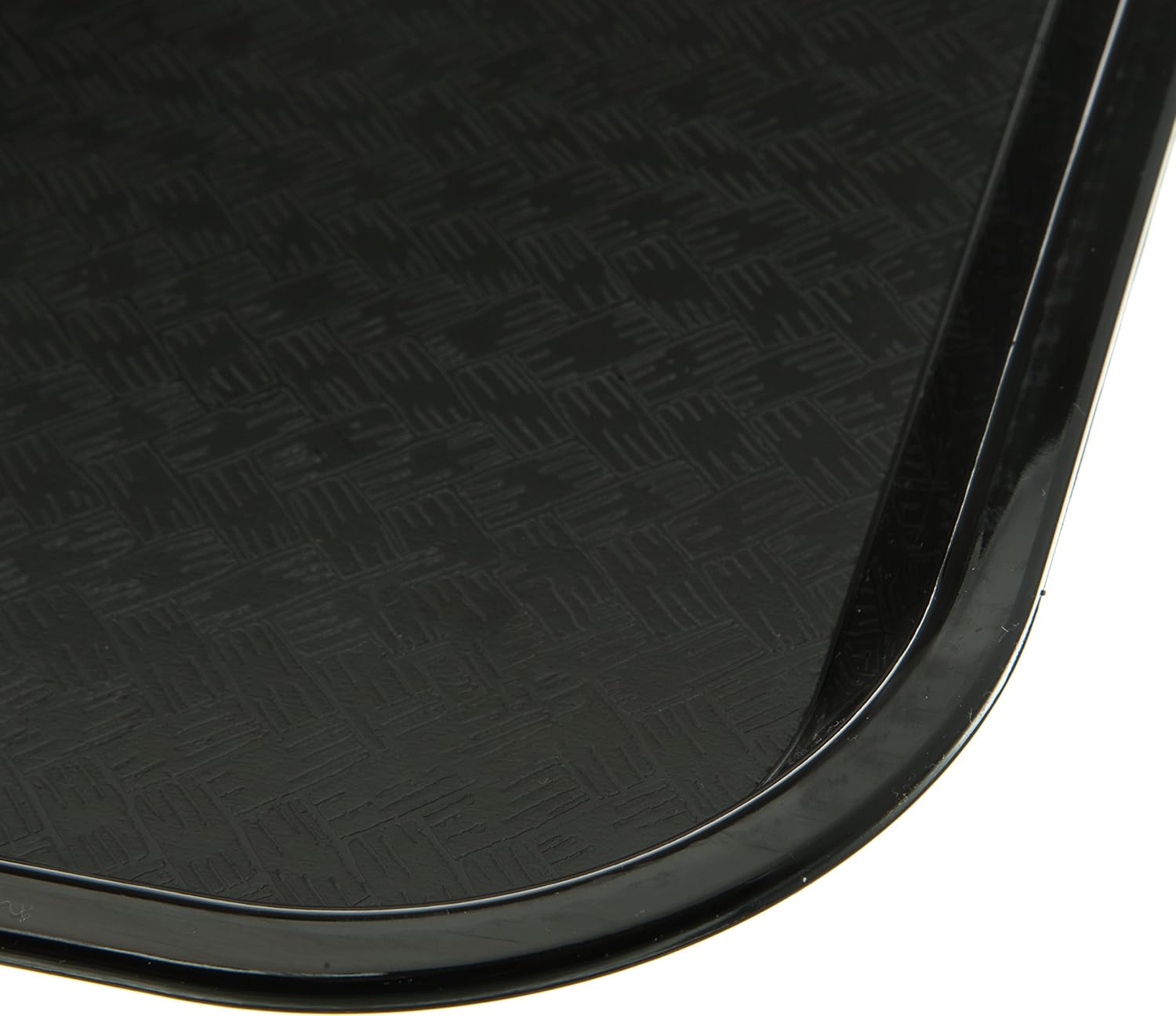 Carlisle FoodService Products Cafe Fast Food Cafeteria Tray with Patterned Surface for Cafeterias, Fast Food, And Dining Room, Plastic, 17.87 X 14 X 0.98 Inches, Black, (Pack of 12)