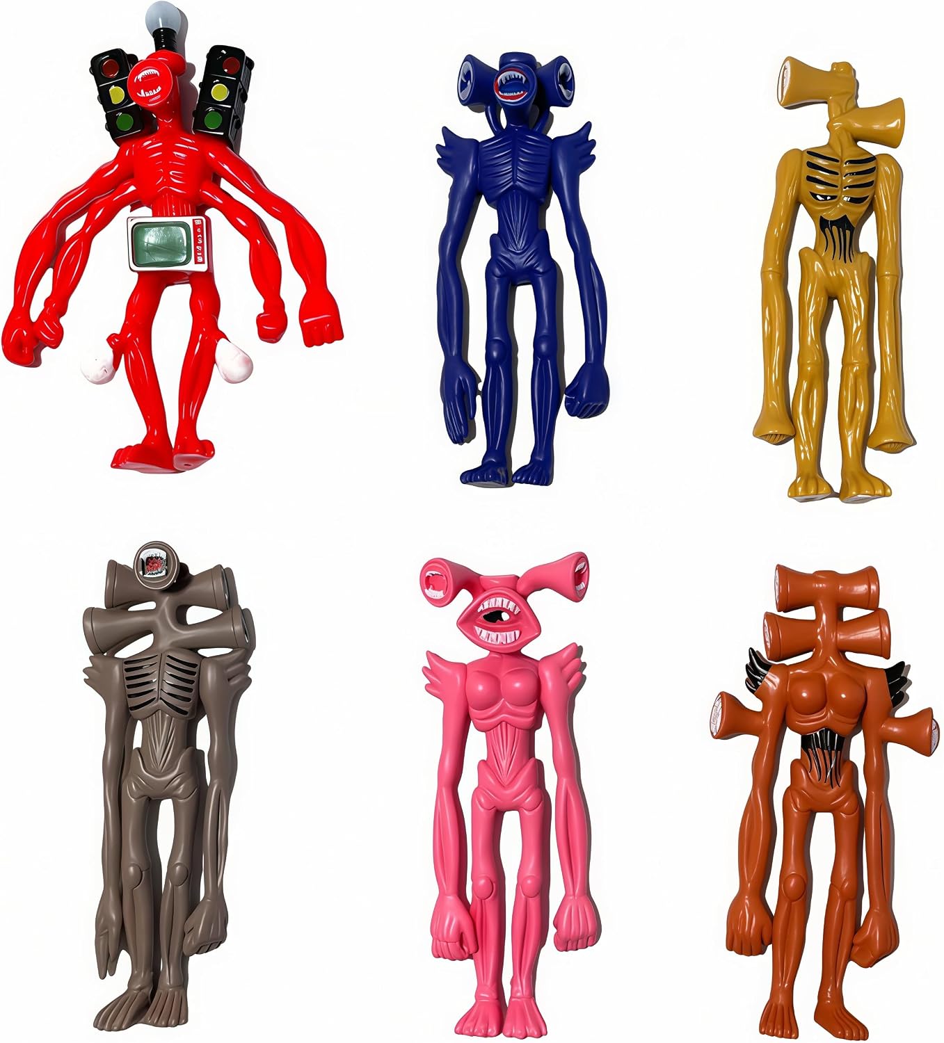 Siren Head Toys Action Figure Horror Doll Gift for Kids (6PCS)