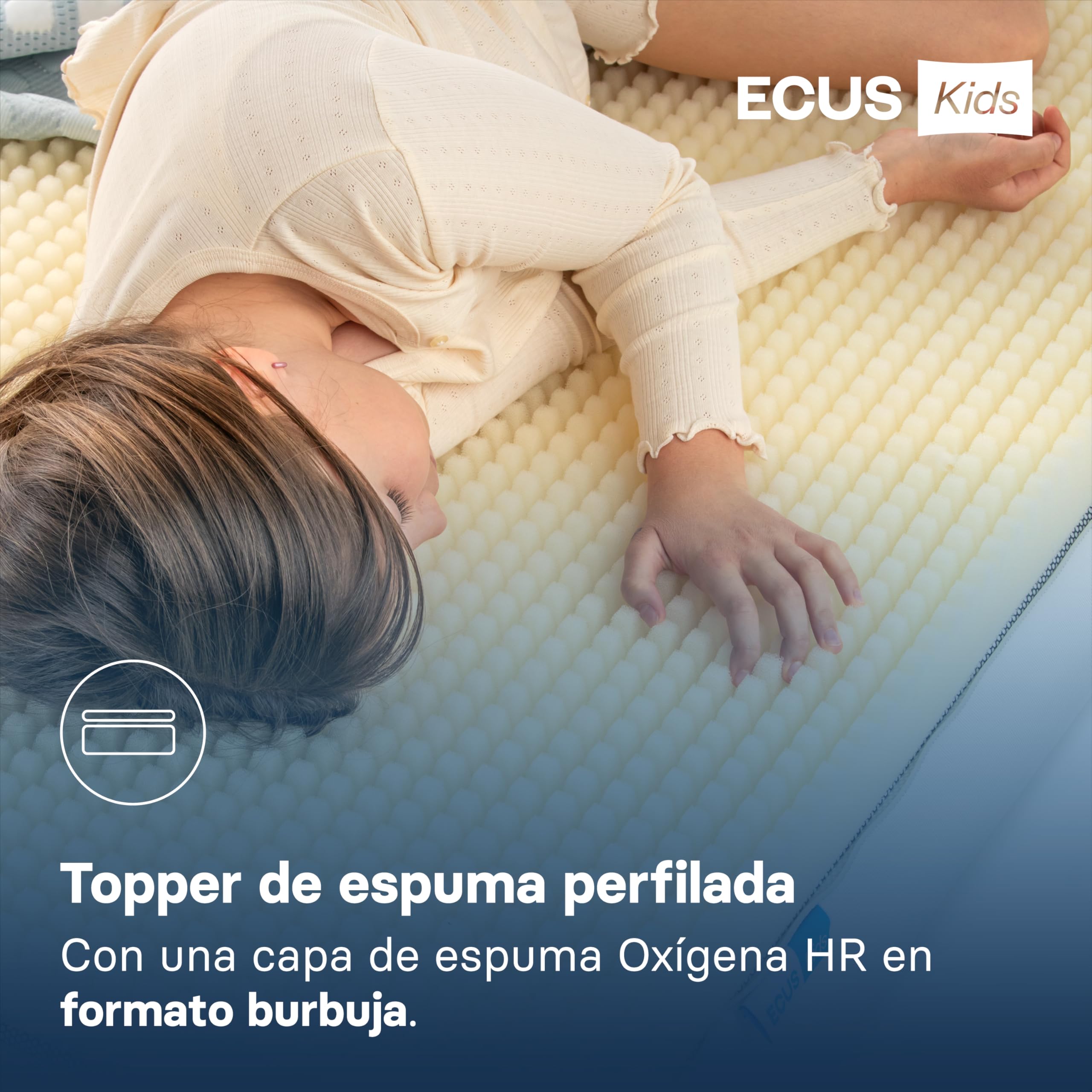 Ecus Kids, Colchón Infantil Care Ultimate Junior 90x200, Muelles Ensacados, Extra Transpirable, Firmeza Adecuada, Tejido Xtra-Cool, Altura 19 cm