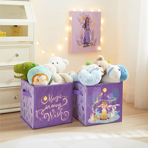 Miniatura 66 de Idea Nuova Disney Minnie Mouse - Juego de dos espaciosos cubos de almacenamiento plegables, 10 x 10 pulgadas, Minnie Mouse / rosa Tiburón bebé,Baby