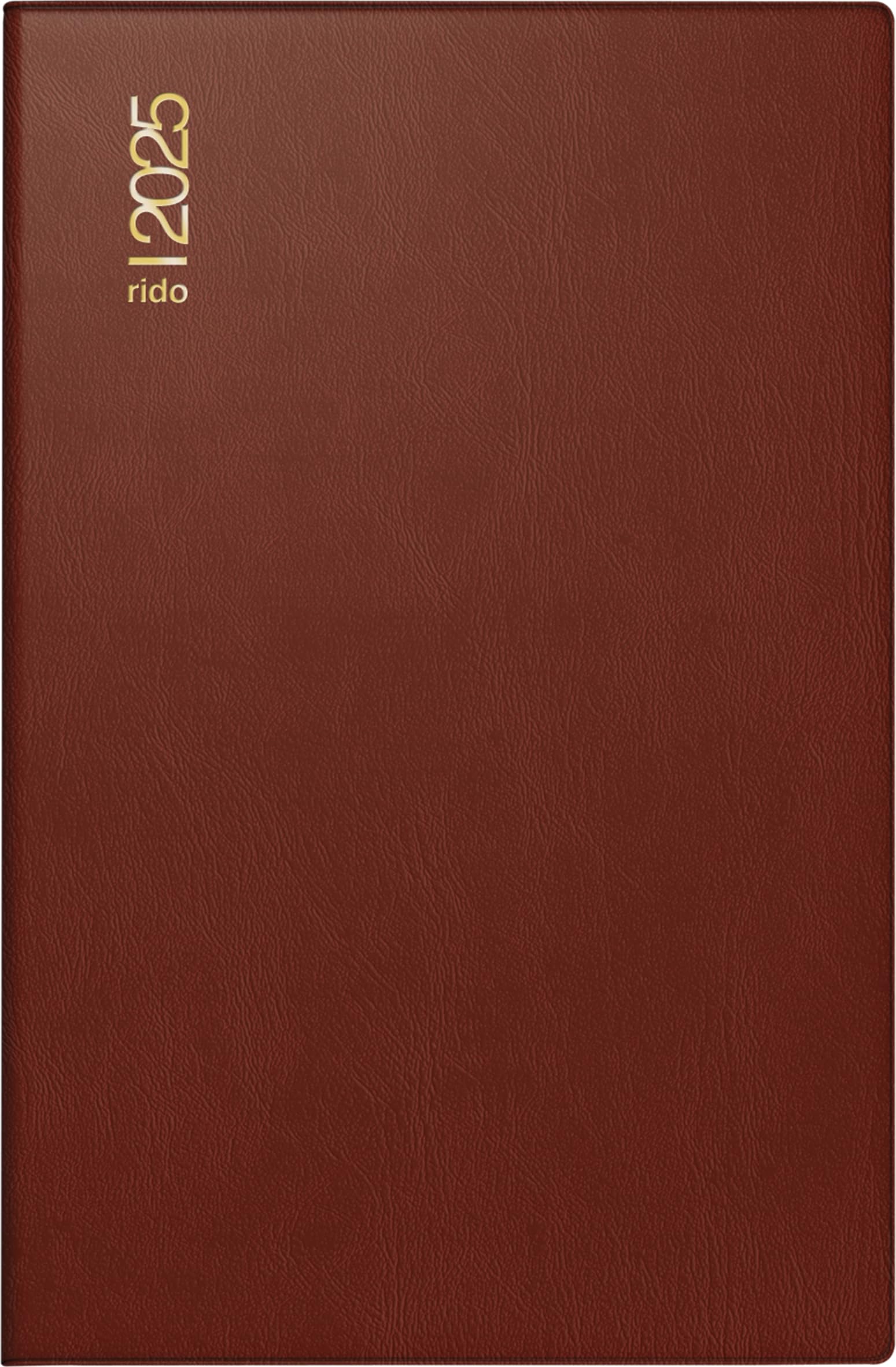 rido/idé Pocket Diary Model Industrie II (2025), 1 Page = 2 Days, A7, 312 Pages, Plastic Cover, Bordeaux, red