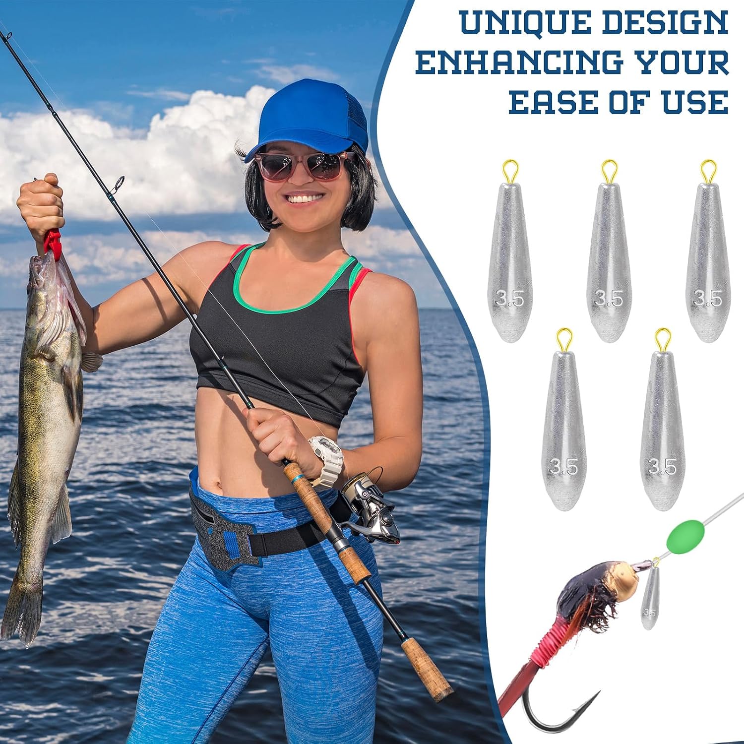 Landhoow Drop Shot Fishing Sinker Weights Kit Freshwater Catfishing Fishing Sinker Bass Casting Removable Line Saltwater Streamlined Snap Weight for Trolling Surf Tackle