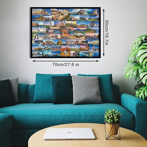 Miniatura 6 de Rompecabezas de Italia de 1000 piezas para adultos, Roma, Venecia, Cinque Terre, rompecabezas de viaje Europa, paisaje europeo, rompecabezas de