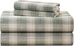 Comfort Spaces 100% Cotton Sheets Full, Breathable, Naturally Cool Cotton Sheets, Soft Cotton Bed Sheets with 14" Elastic Pocket Fits up to 16" Mattress, All Seasons Sheet Set, Wesley Green 4 Piece