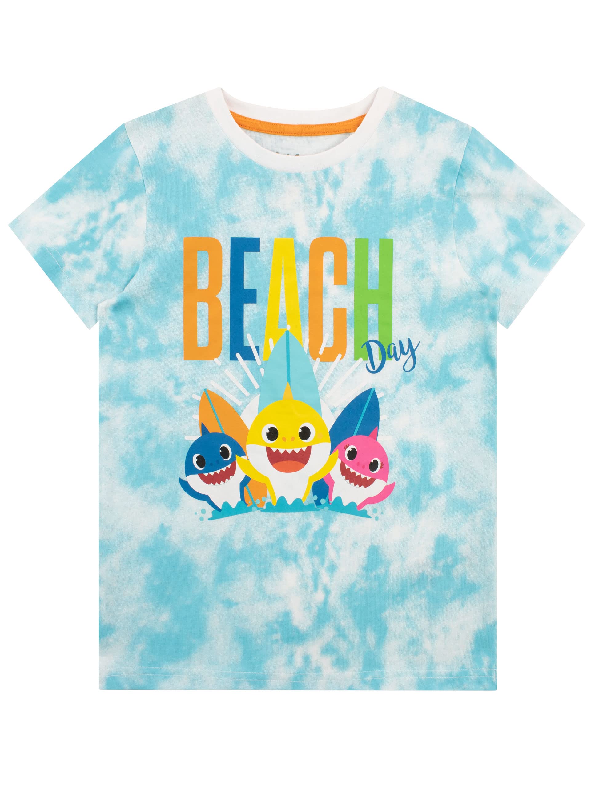 Pinkfong Boys Blue Baby Shark T-Shirt Tie-Dye 12-18 Months