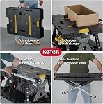 Keter Heavy-Duty Folding Workbench with 1,000 Pound Capacity - Foldable Work Table for Garage, Woodworking, and Outdoor Workshop with 12 Inch Adjustable Clamps