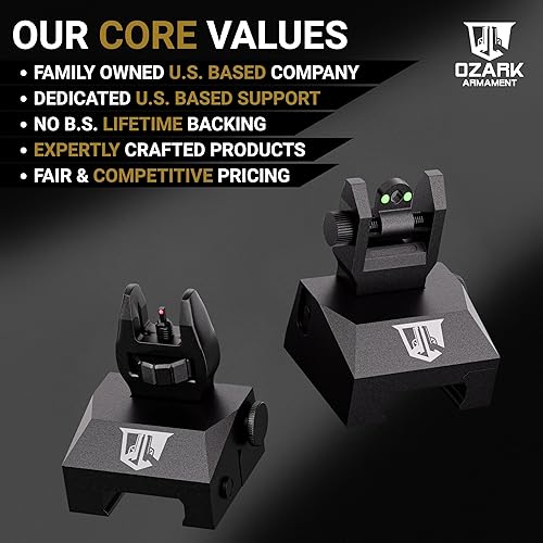 Vista 14 de Miras de hierro abatibles - BUIS - Miras abatibles montadas en riel - Juego de mira delantera y trasera