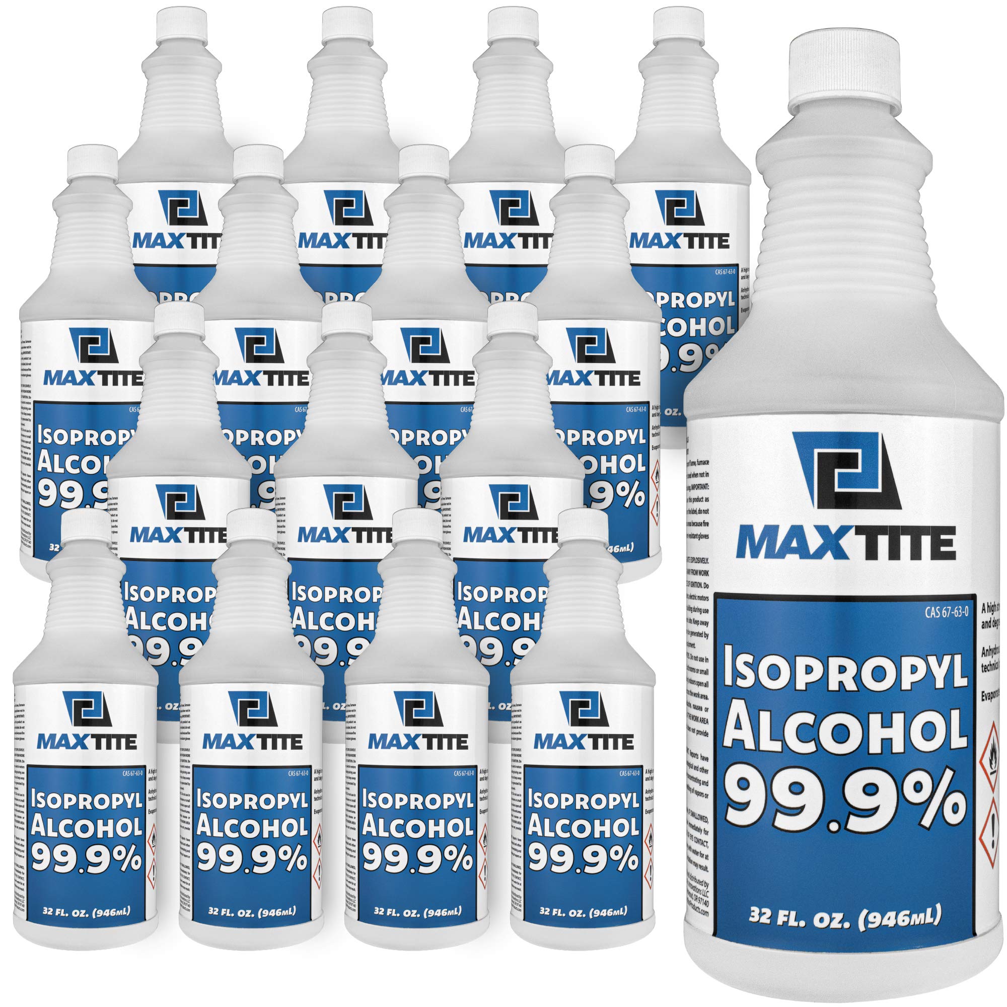 - MaxTite Isopropyl Alcohol 99.9% (4 Gallons (32oz, 16 Pack))