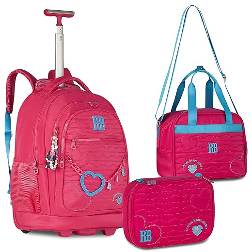 Kit Rebecca Bonbon Mochila Rodinha Lancheira T�rmica Estojo Box Soft RB (Preto)