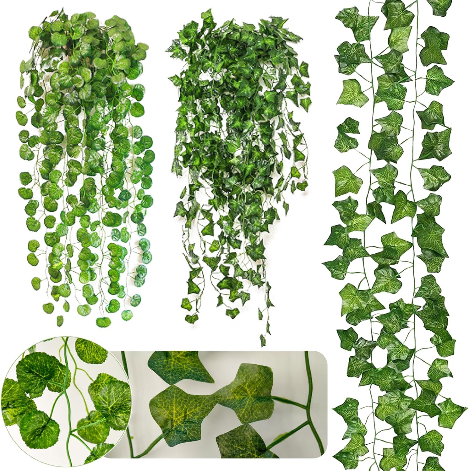 2 Guirlandes Plantes Artificielles Tombantes Feuille D'érable – 1,75 M, Décoration Automne, Mariage, Bureau