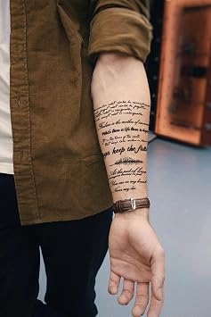 BearPear Written Temporary Tattoo, Font Tattoo, Unisex Tattoo, Body Tattoo