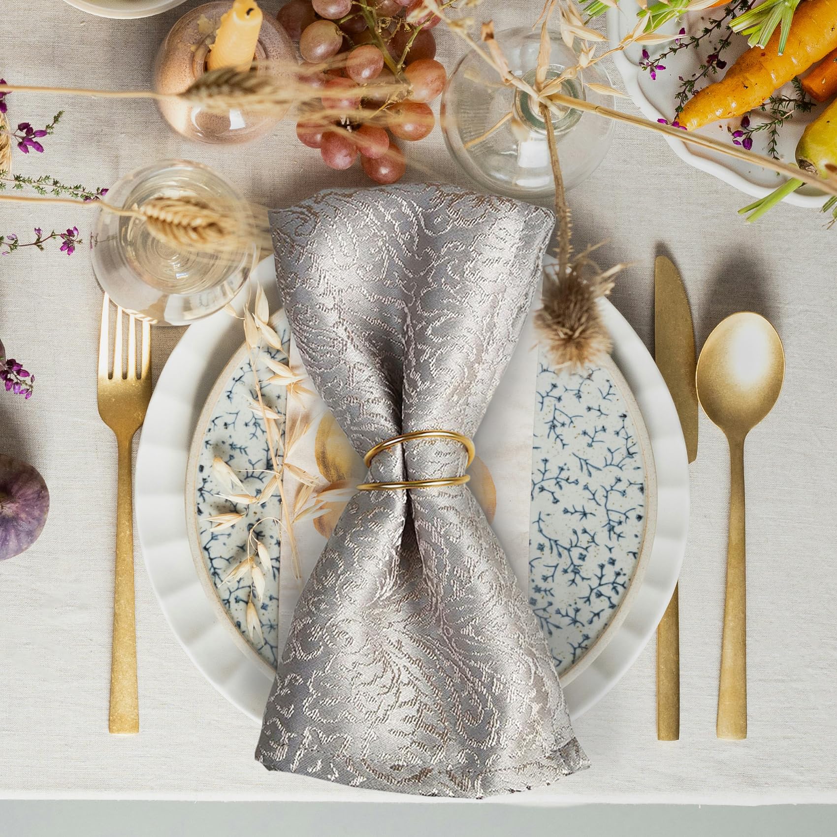 8PCSゴールドナプキンリング、スパイラルナプキンリングバックル誕生日パーティー Amazon｜8PCSゴールドナプキンリング、スパイラルナプキンリング